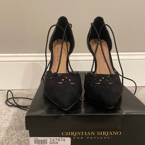 Size 6 Christian Siriano black heals